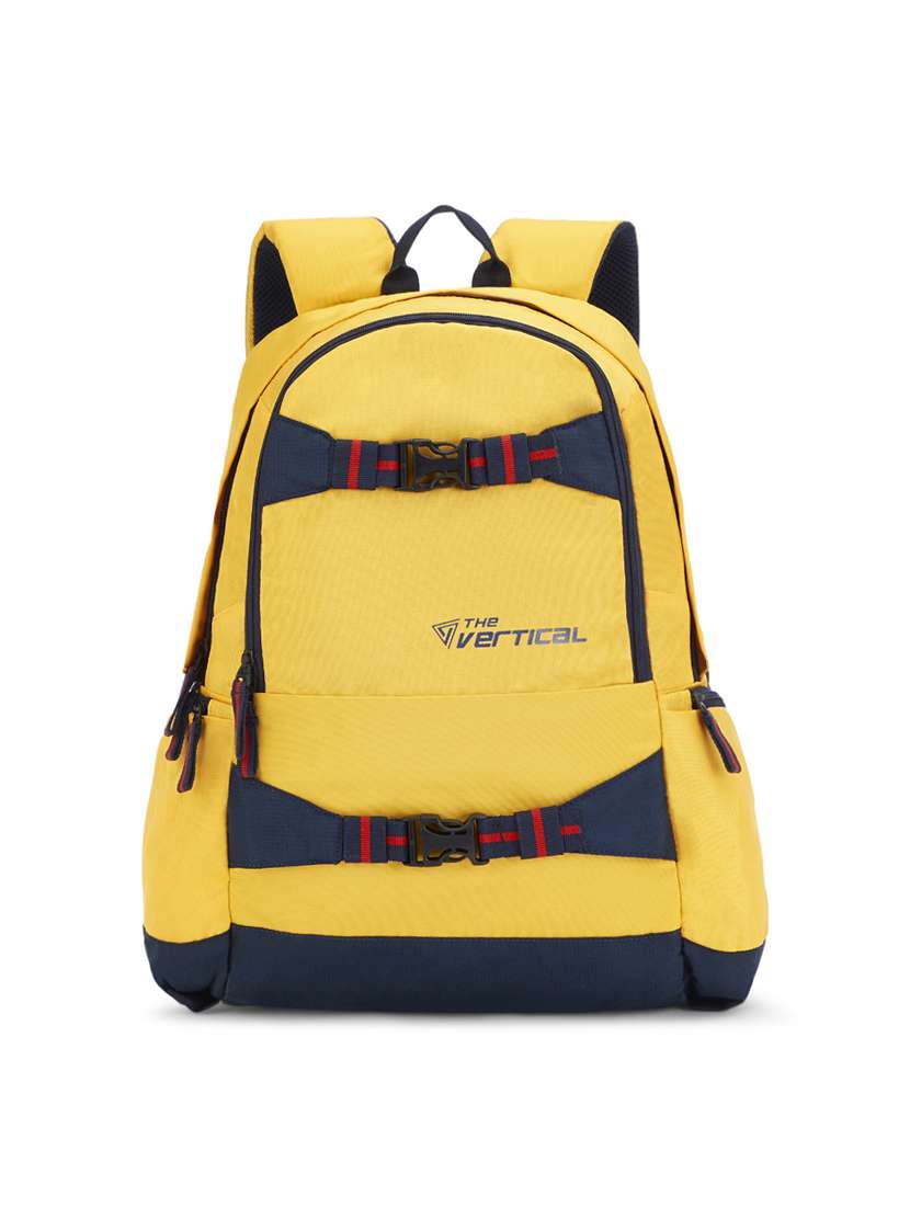 yellow polyester backpack
