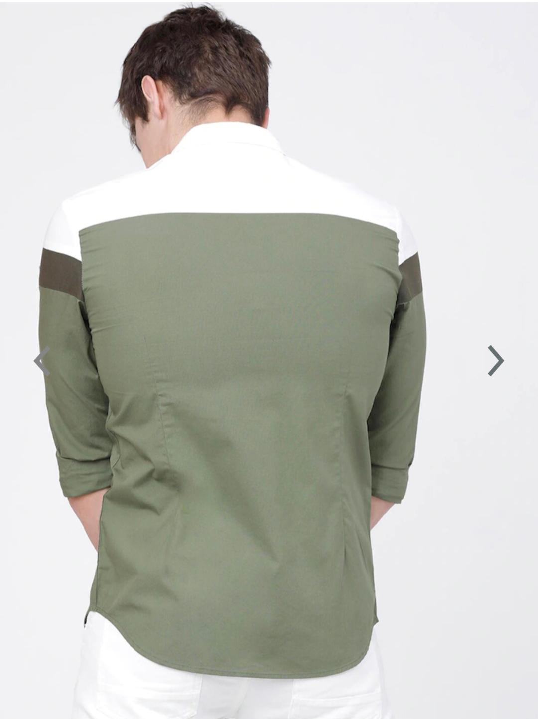 white & olive cotton green slim - 17814291 - Standard Image - 1