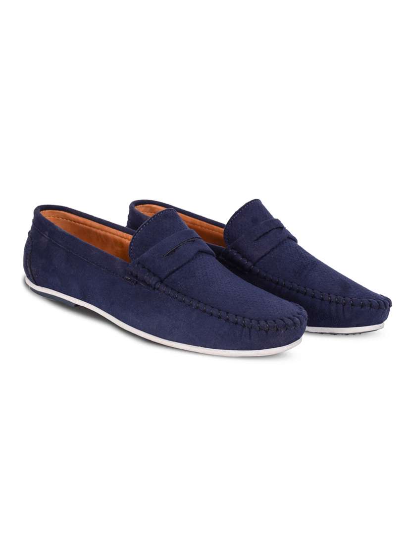 blue suede slip on loafers - 17814490 -  Standard Image - 1