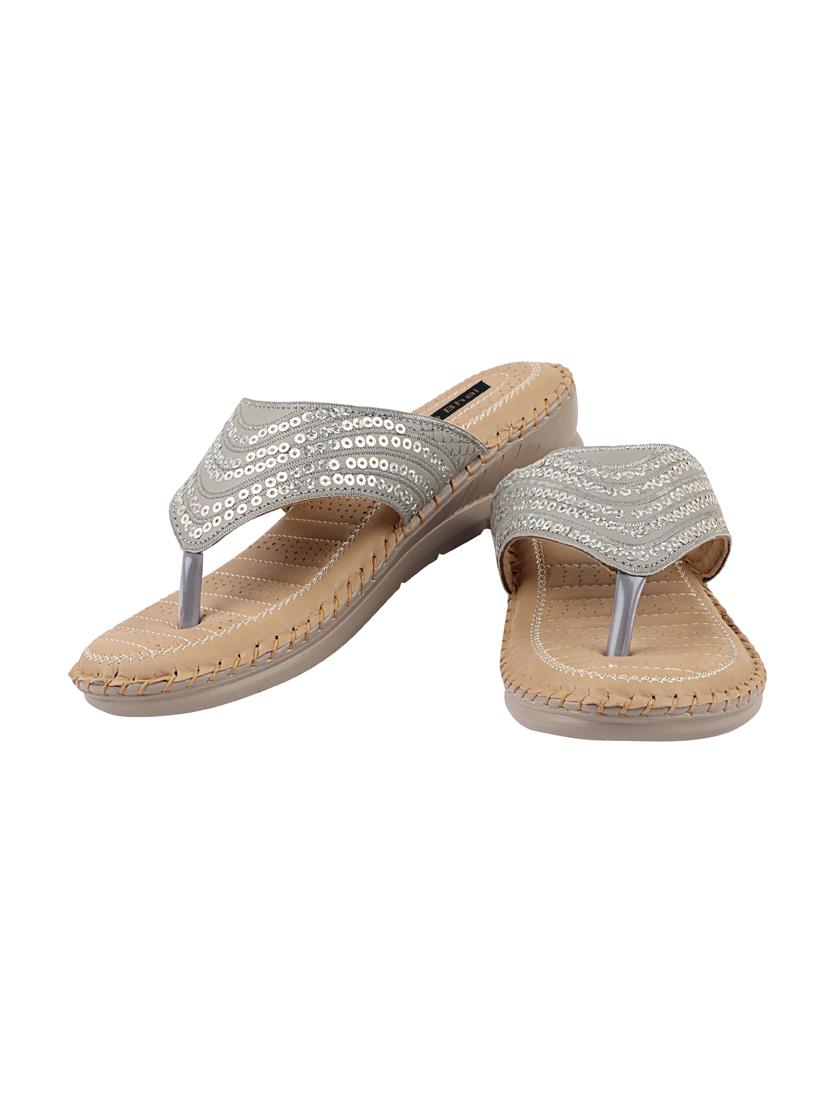 grey synthetic toe separator sandals - 17815014 -  Standard Image - 1
