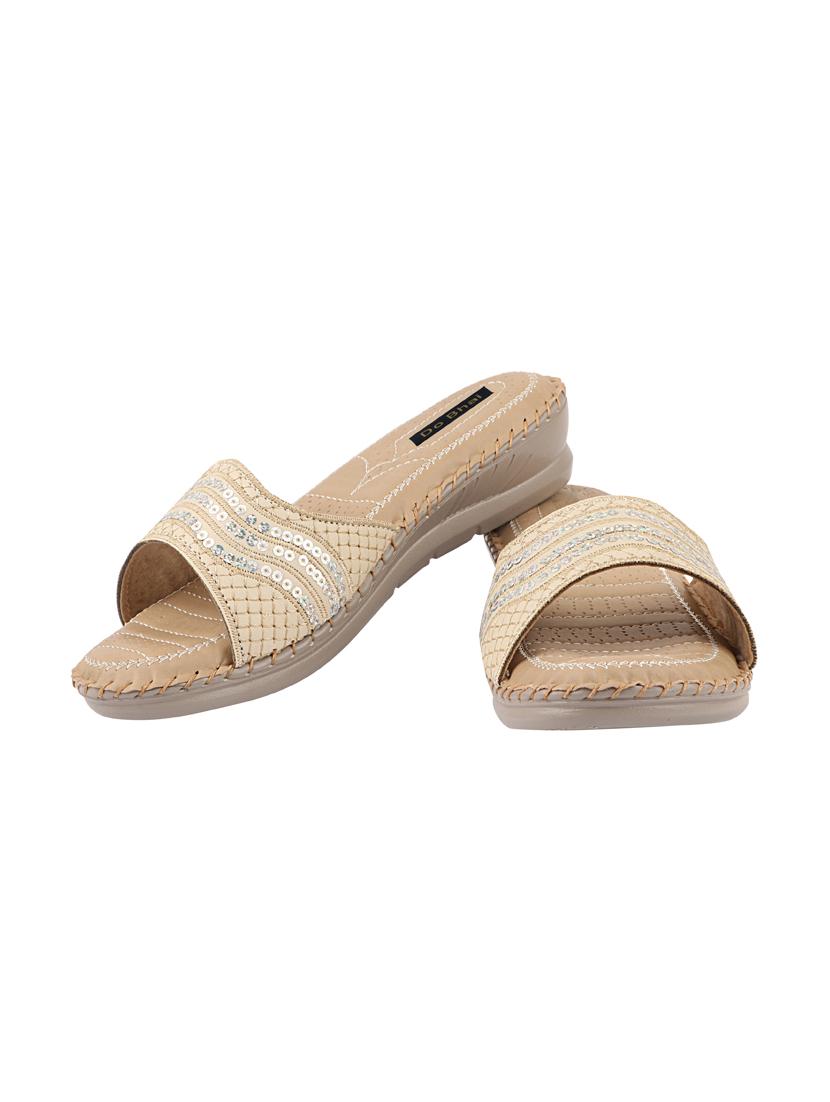 beige synthetic slip on sandals - 17815015 -  Standard Image - 1