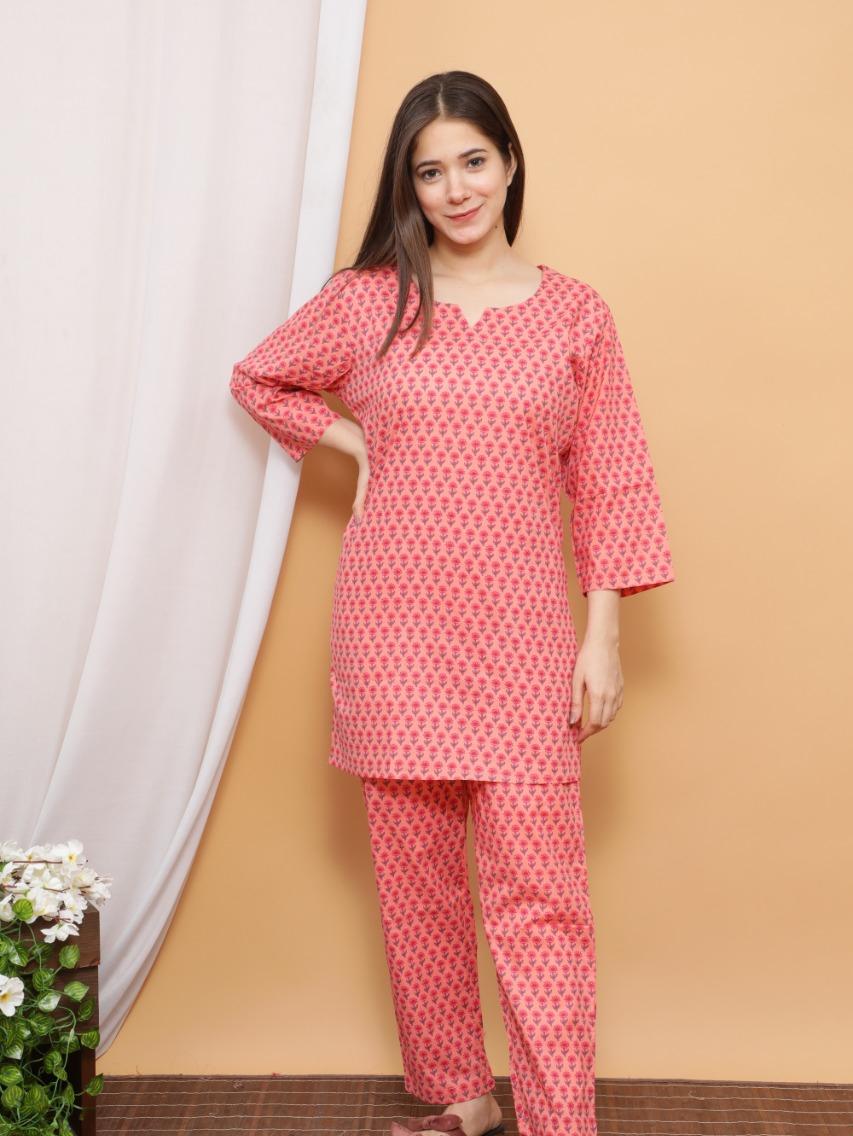 cotton night suit shirt and pajaamaa - 17815328 - Standard Image - 1