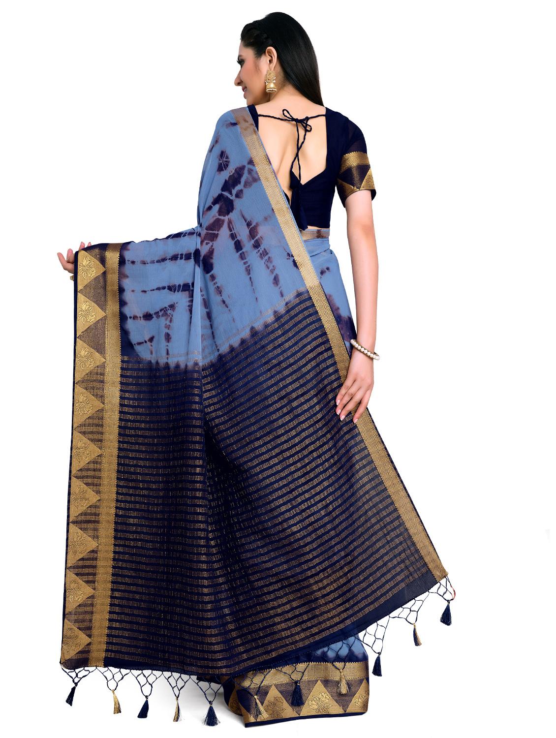 tie & dye banarasi saree with blouse - 17815764 - Standard Image - 1