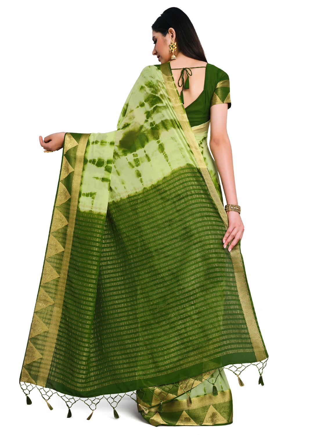 tie & dye banarasi saree - 17815765 - Standard Image - 1