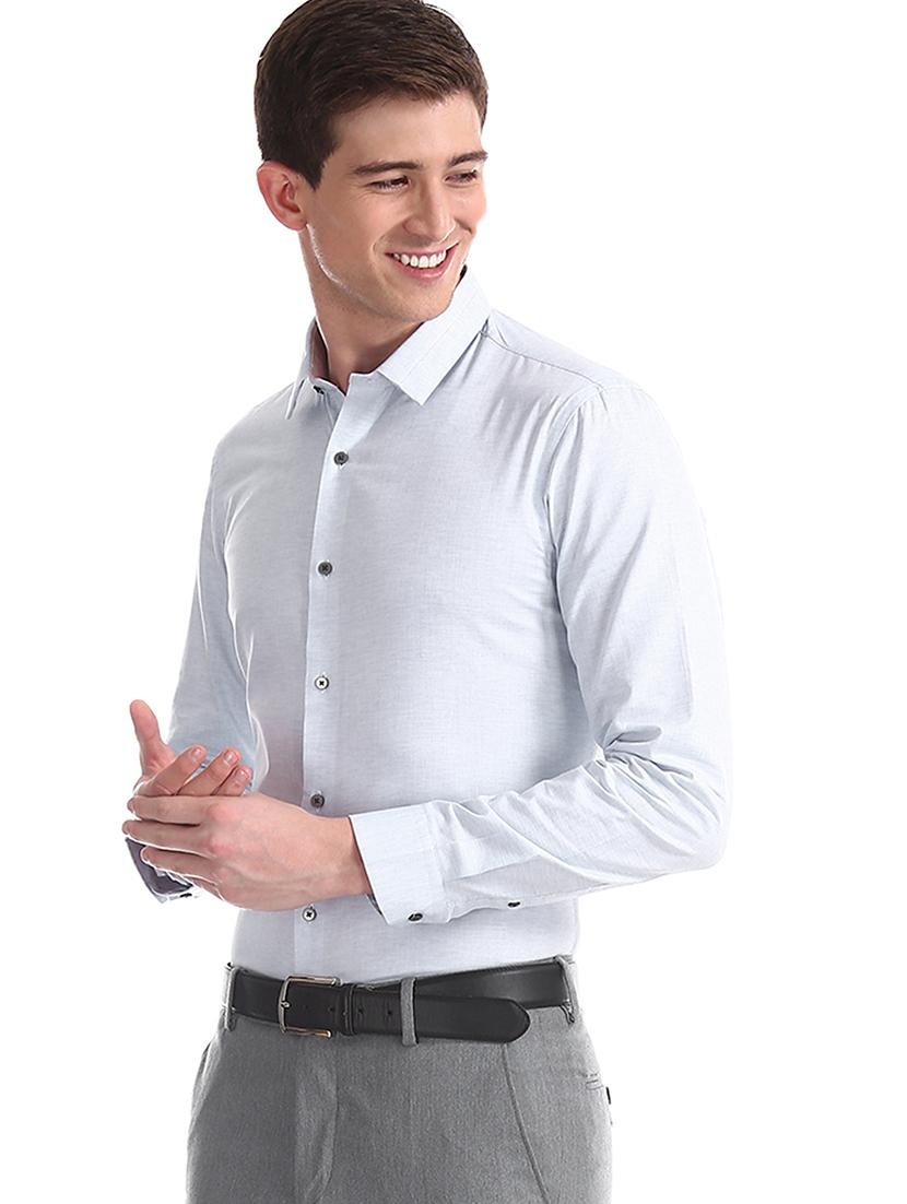 light blue solid formal shirt - 17816109 - Standard Image - 1
