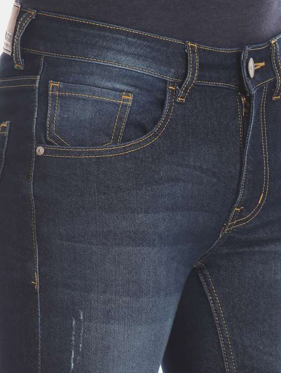 blue heavy washed denim jeans - 17817782 - Standard Image - 4