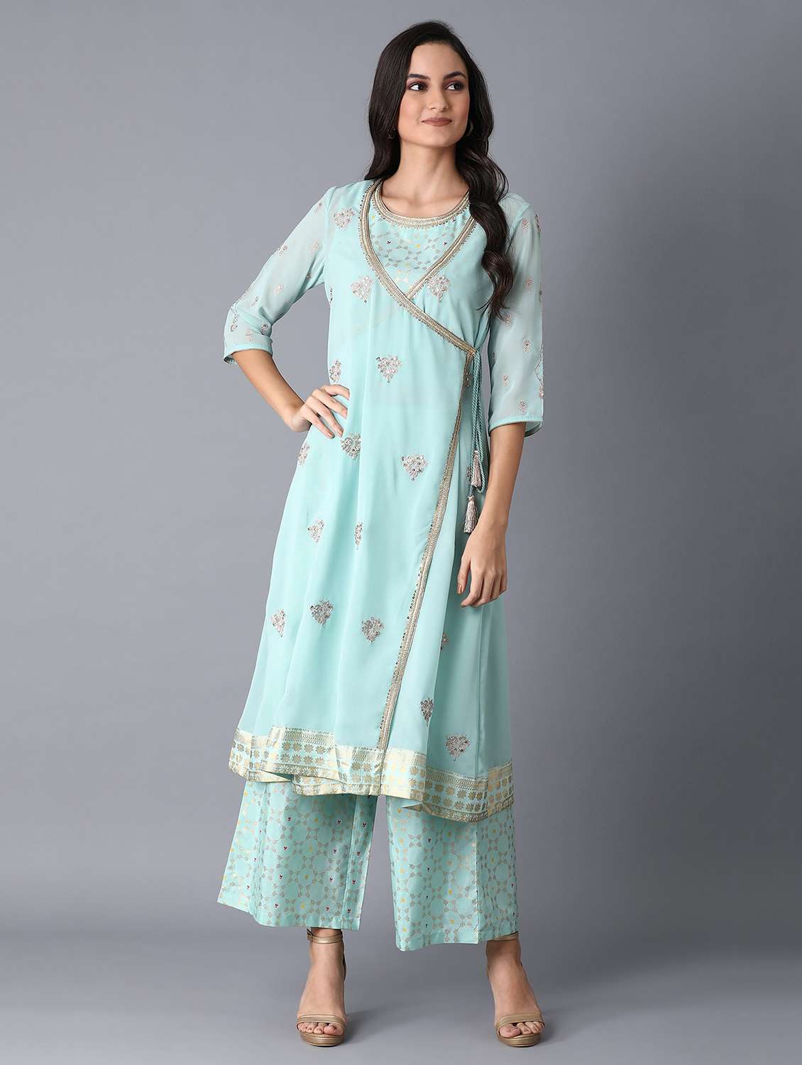 embellished kurta palazzo set