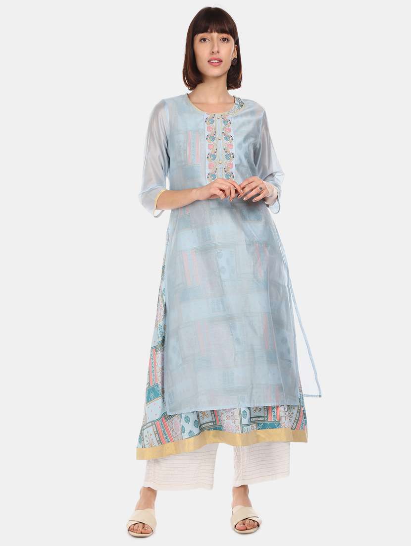 printed layered kurta