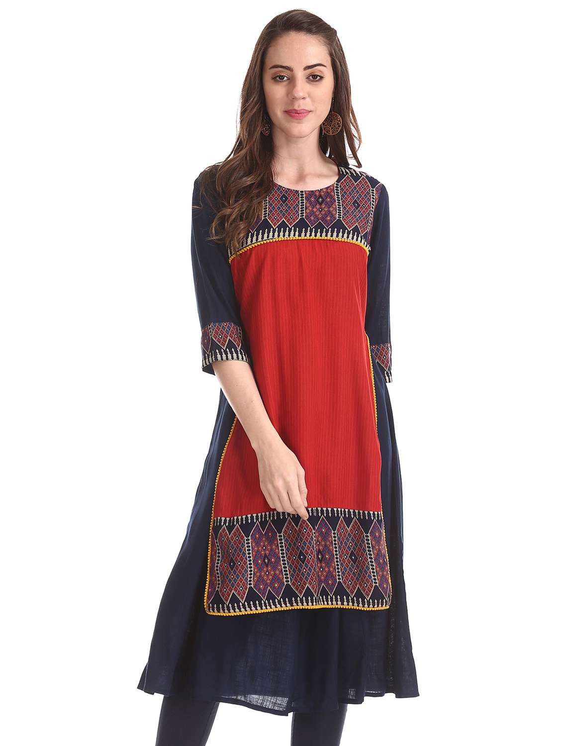 printed layered kurta