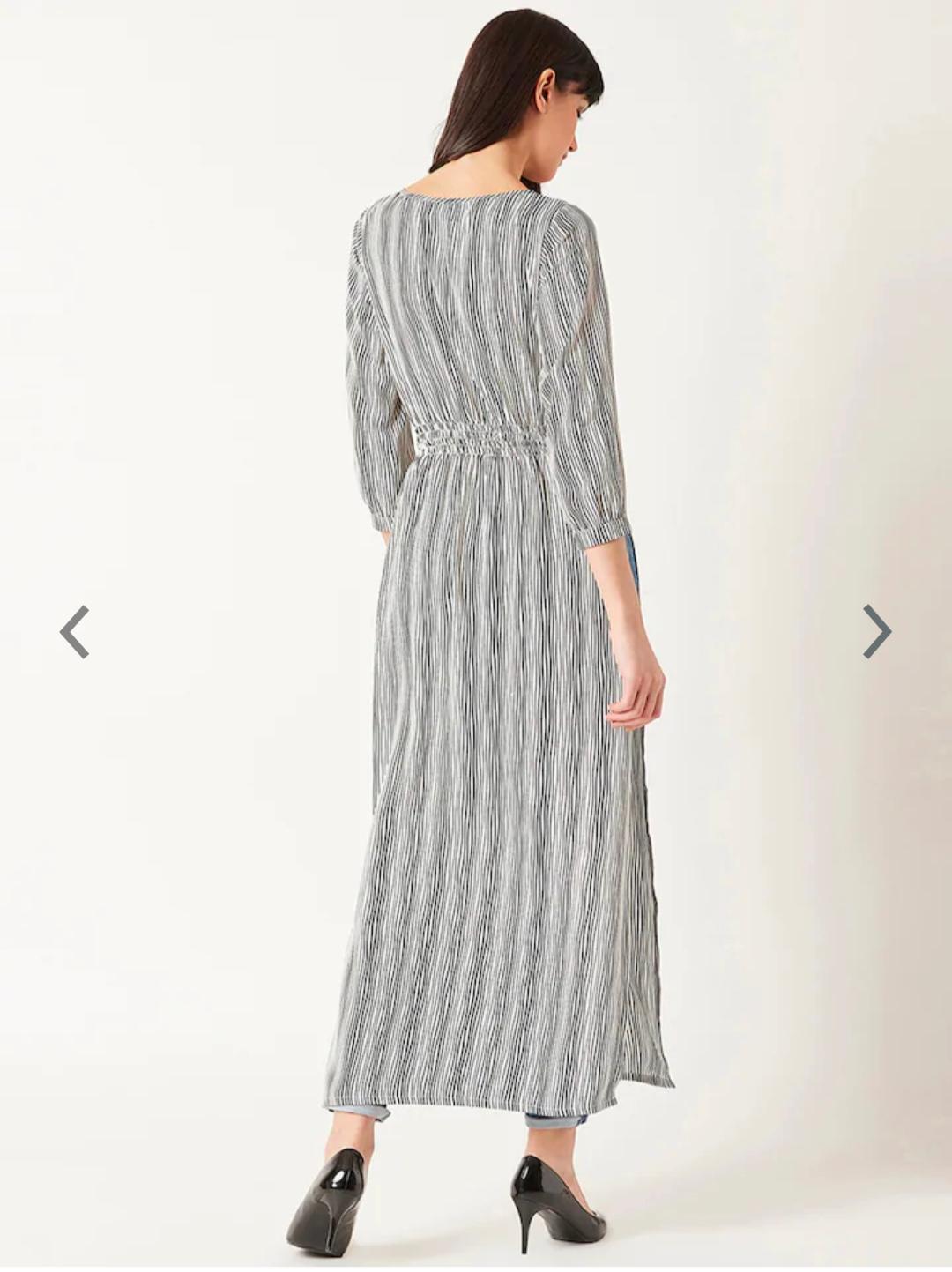 grey polyester striped maxi top - 17818982 - Standard Image - 1