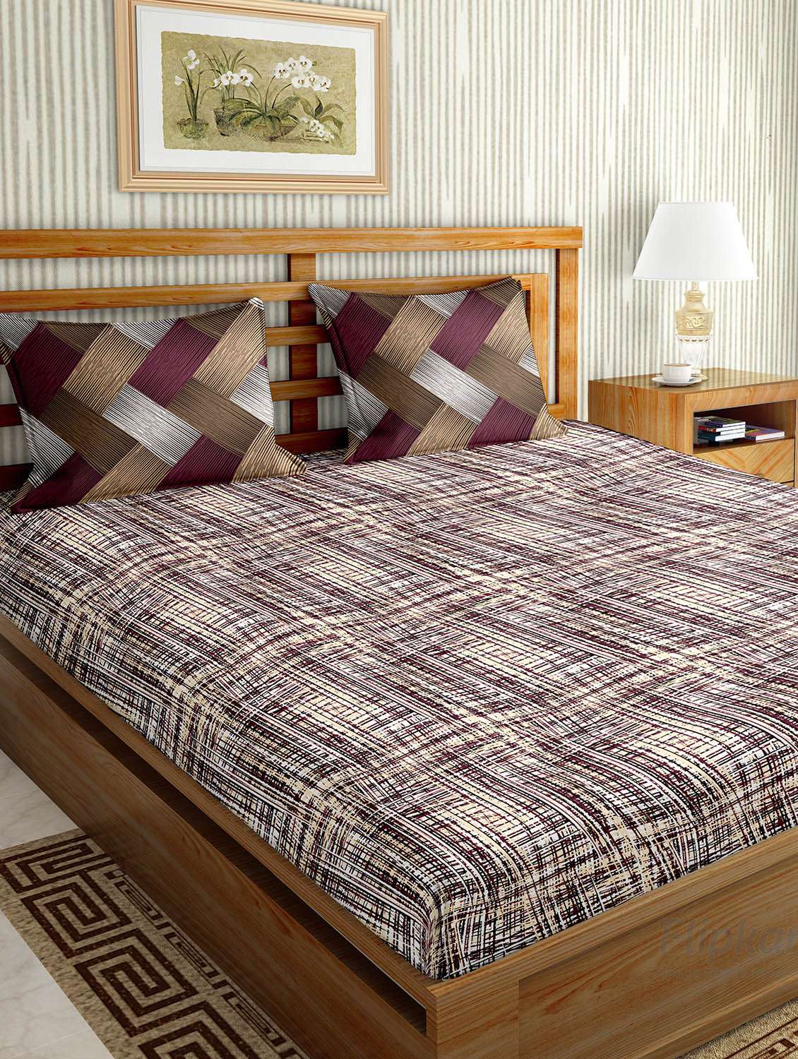 mysterious double bedsheet set king size cotton pink colour