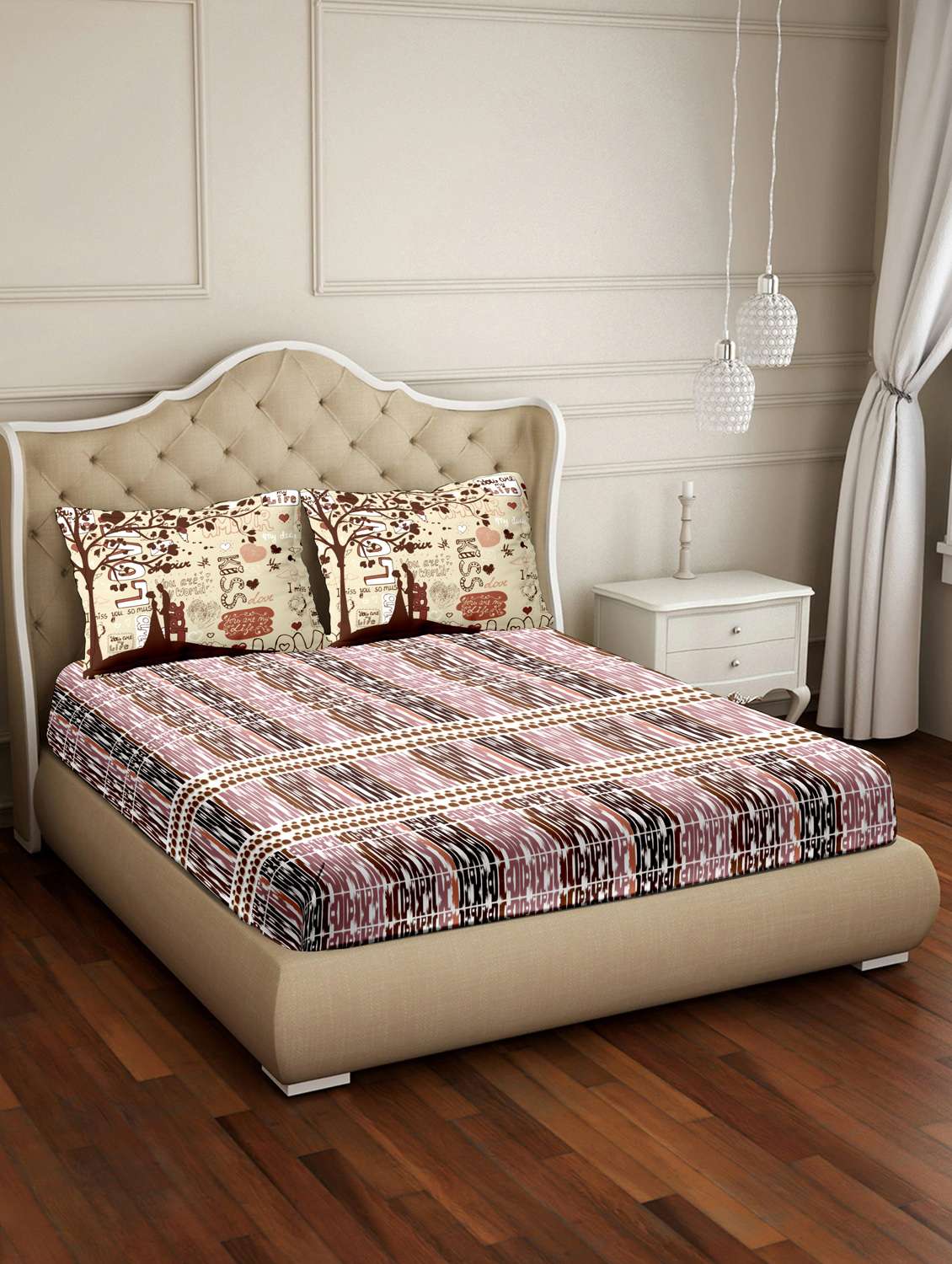 vogue double bedsheet set super king size 100% luxury cotton pink colour