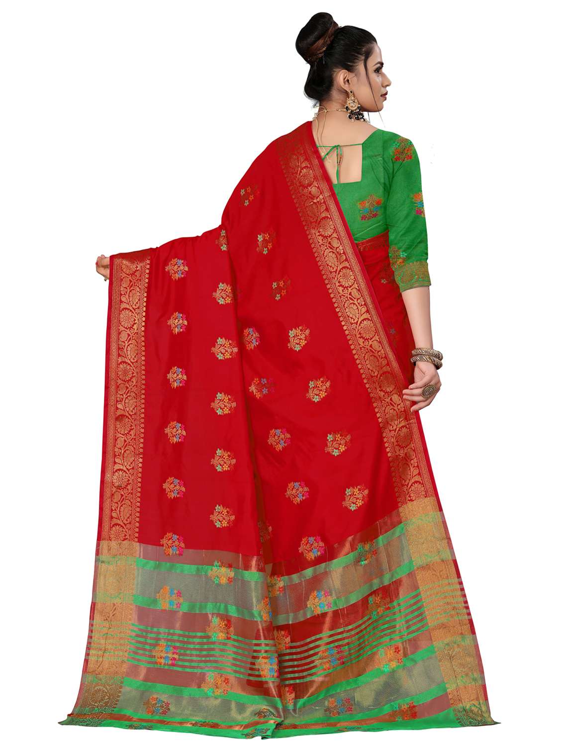 zari work kanjivaram saree with blouse - 17819648 -  Standard Image - 1