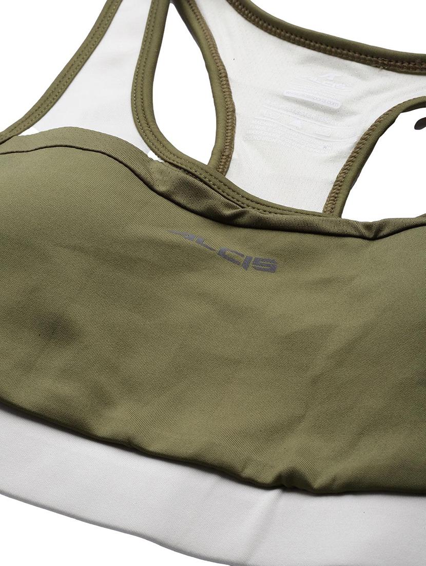 green color block sports bra - 17820620 - Standard Image - 4