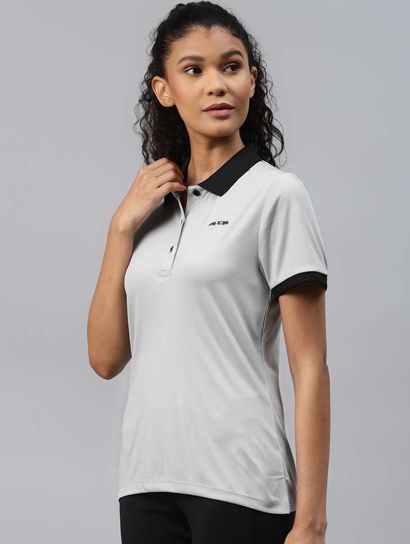 contrast polo neck  tee - 17820625 -  Standard Image - 1