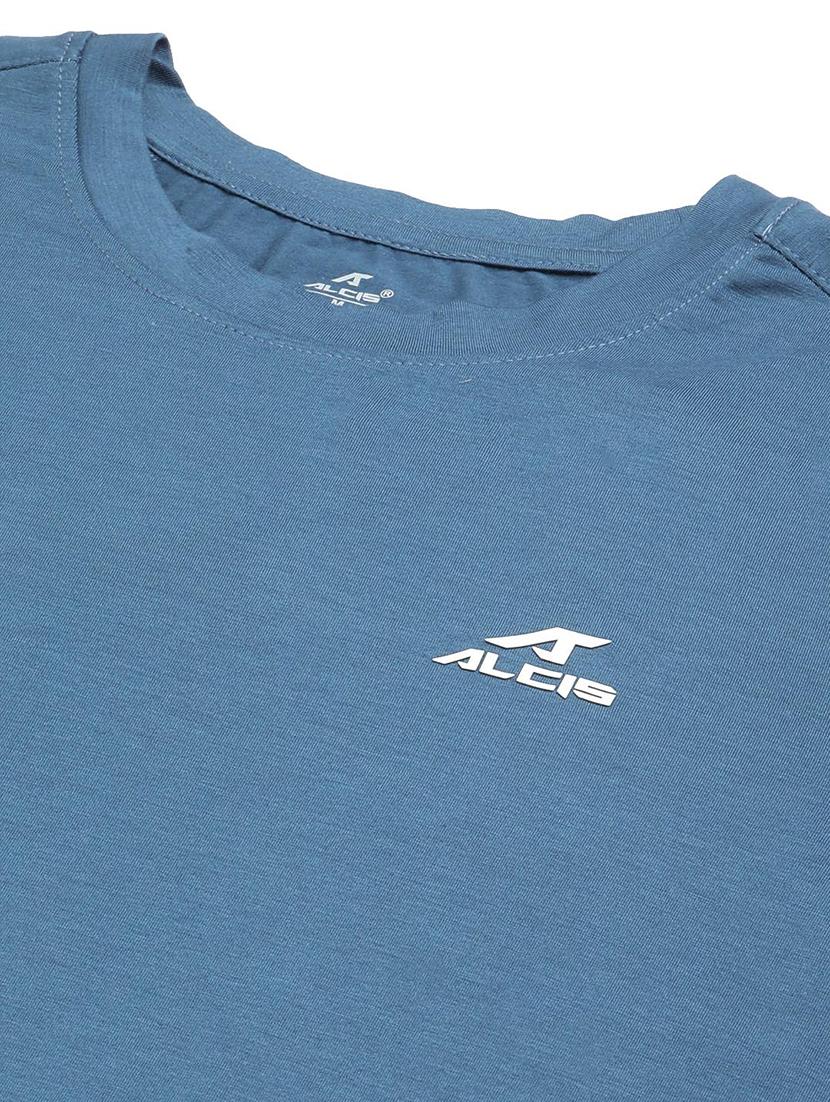 blue solid t-shirt - 17820643 - Standard Image - 4