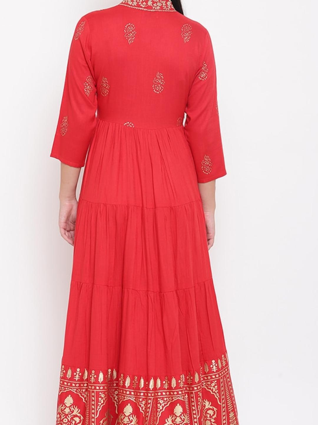 red cotton gown - 17821379 - Standard Image - 1