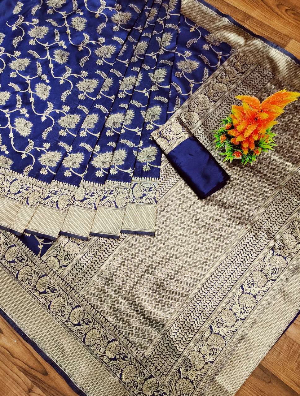 all over jal navy blue saree  - 17822082 -  Standard Image - 1