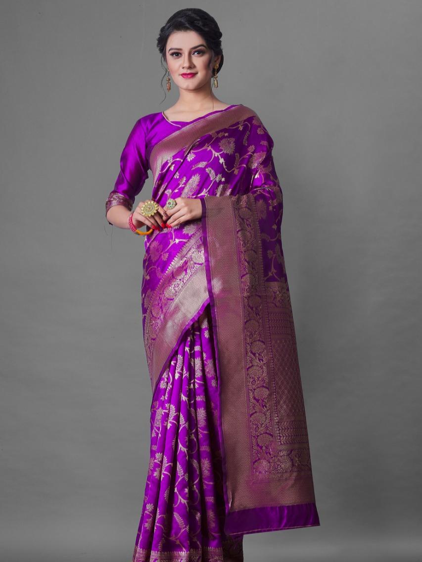 all over jal wine saree with - 17822084 - Standard Image - 1