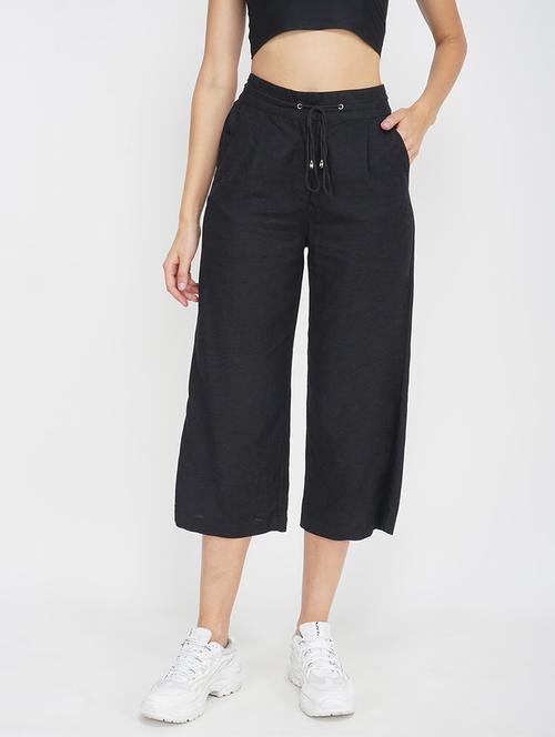solid black flat front trouser - 17822173 -  Standard Image - 0