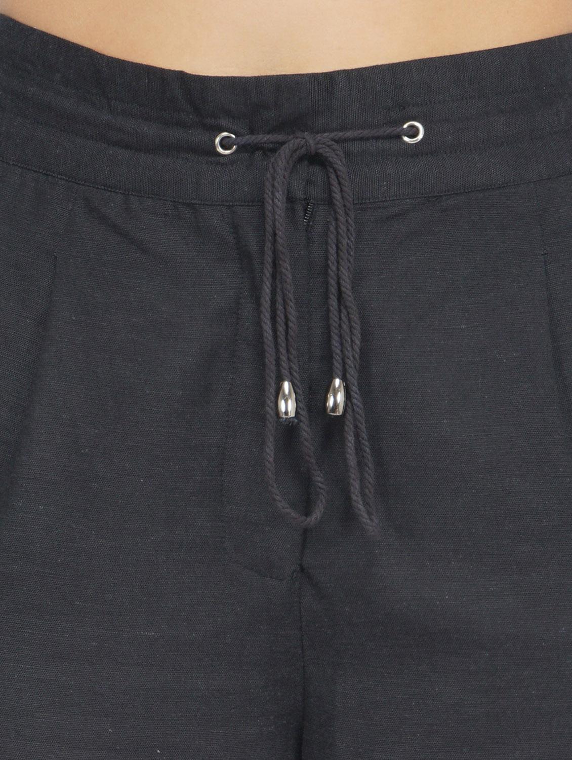 solid black flat front trouser - 17822173 - Standard Image - 4