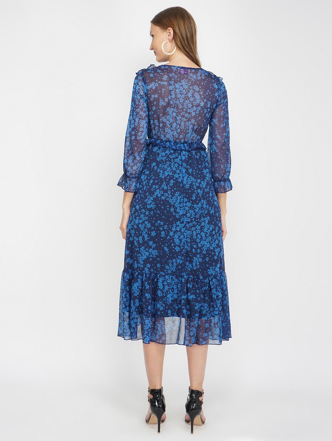 v-neck floral a-line dress - 17822195 -  Standard Image - 1