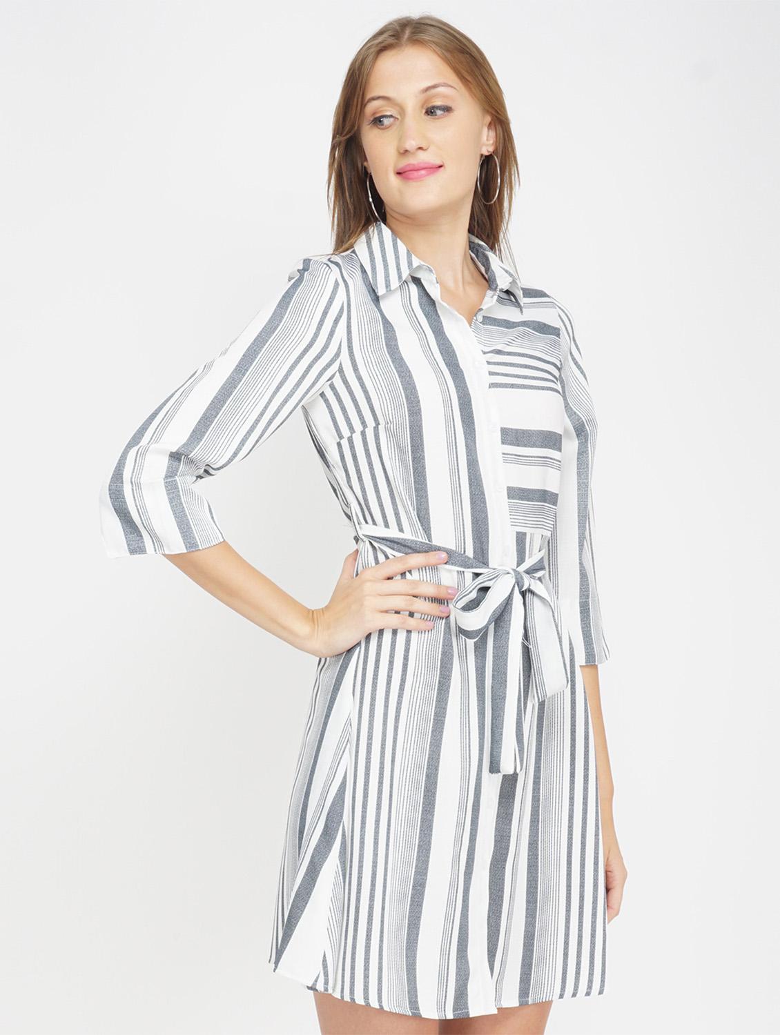 tie front striped shirt dress - 17822199 -  Standard Image - 1
