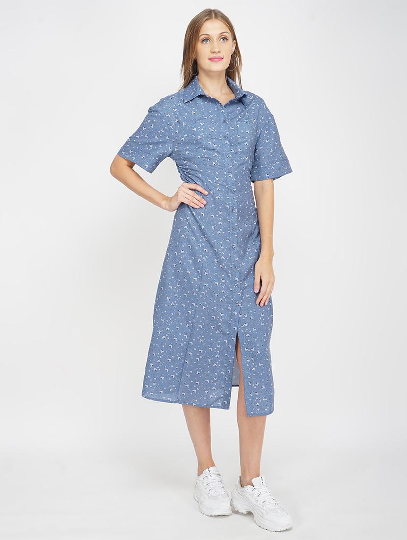 women's shirt printed dress - 17822210 - Standard Image - 1