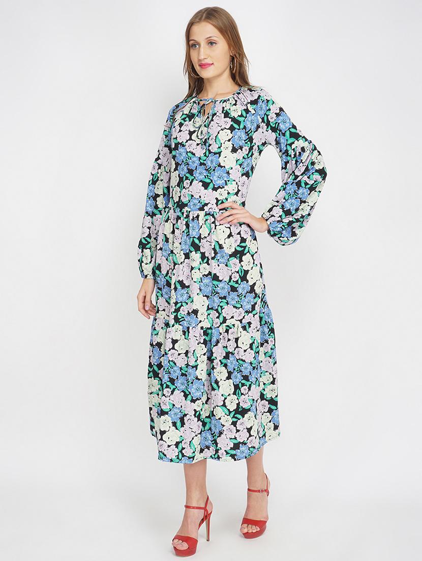 multi colored polyester aline dress - 17822222 - Standard Image - 1