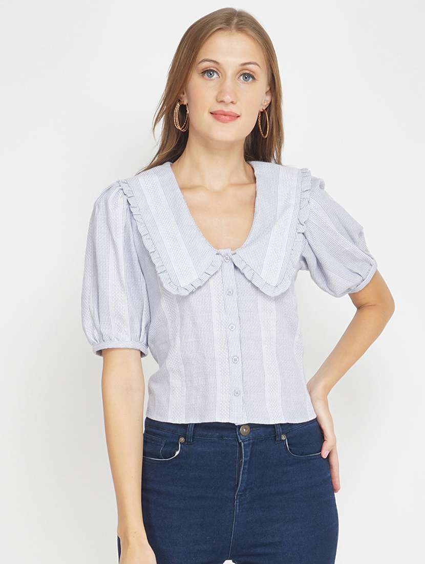 blue cotton regular shirt