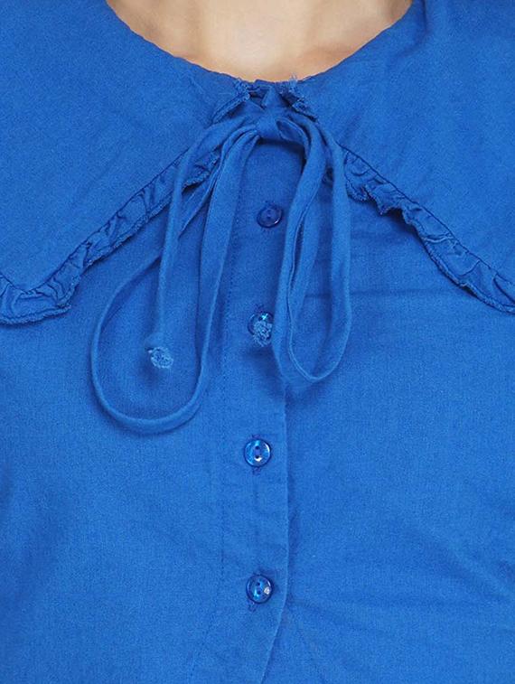 women's crop tie-up neck top - 17822232 - Standard Image - 4