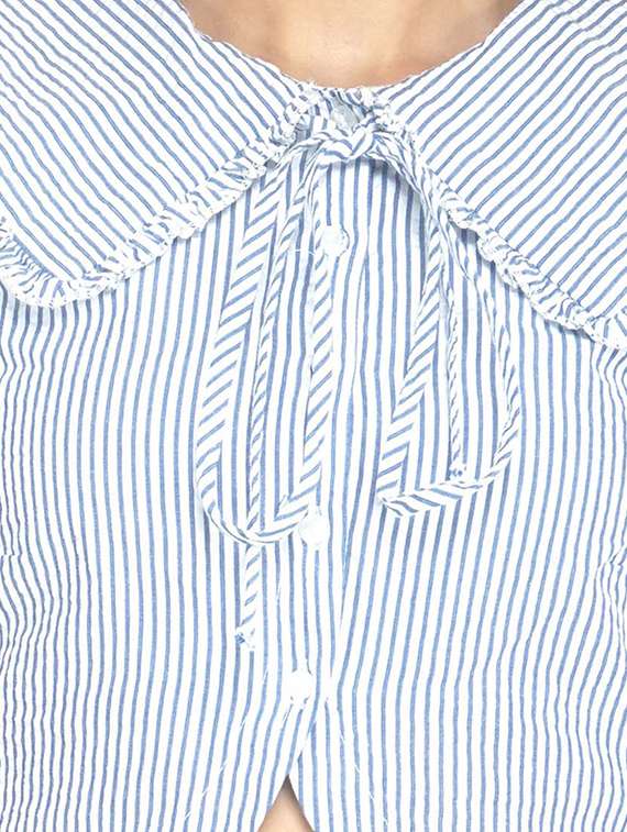 women's crop tie-up neck top - 17822233 -  Standard Image - 4