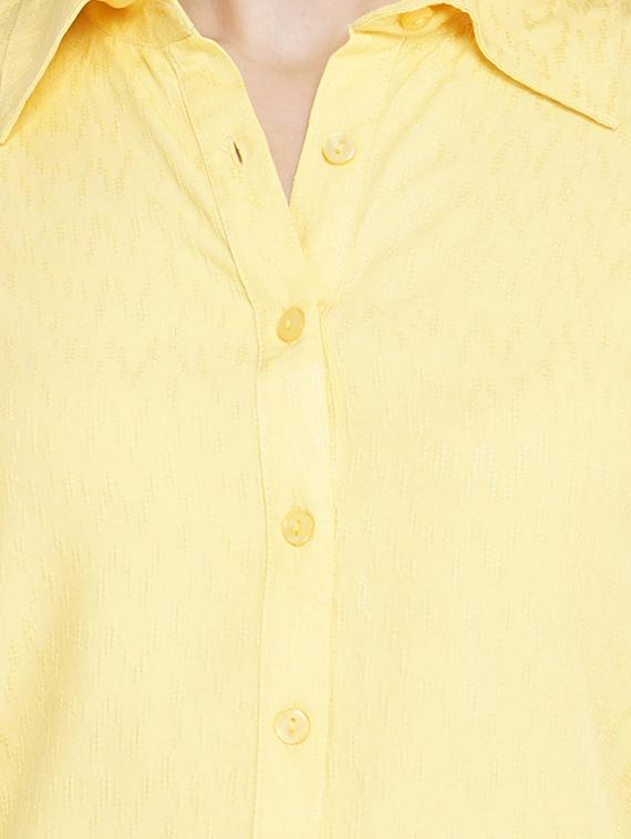 ruched sleeve high low shirt - 17822237 - Standard Image - 4