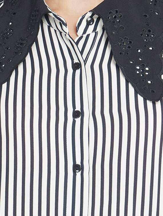 peterpan collar striped shirt - 17822241 -  Standard Image - 4