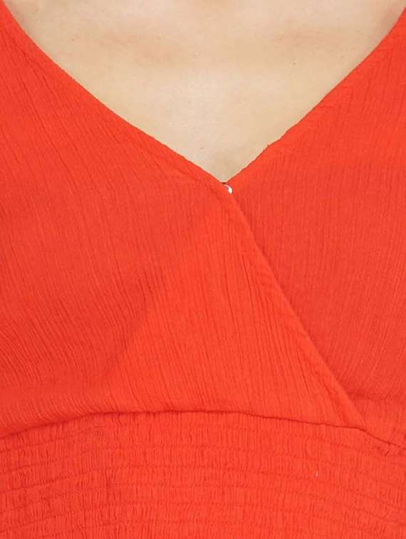 women's crop overlap neck top - 17822257 -  Standard Image - 4