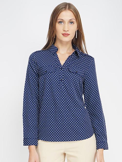 women's straight collared top - 17822272 - Standard Image - 0