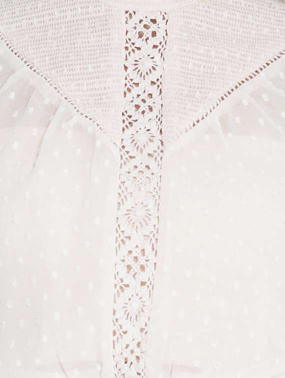 mock neck laced blouson top  - 17822279 -  Standard Image - 4