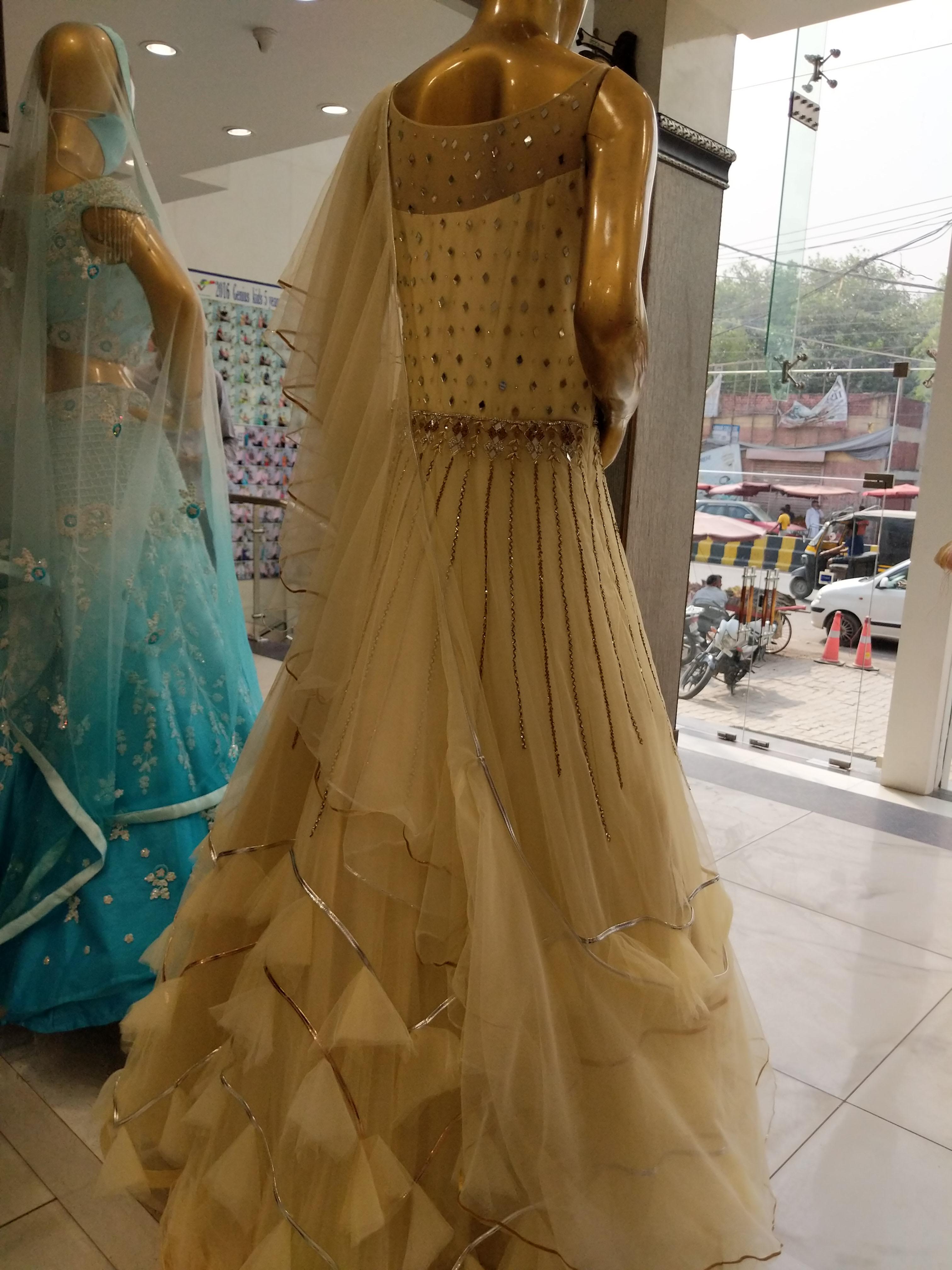 offwhite net gown - 17822311 - Standard Image - 1