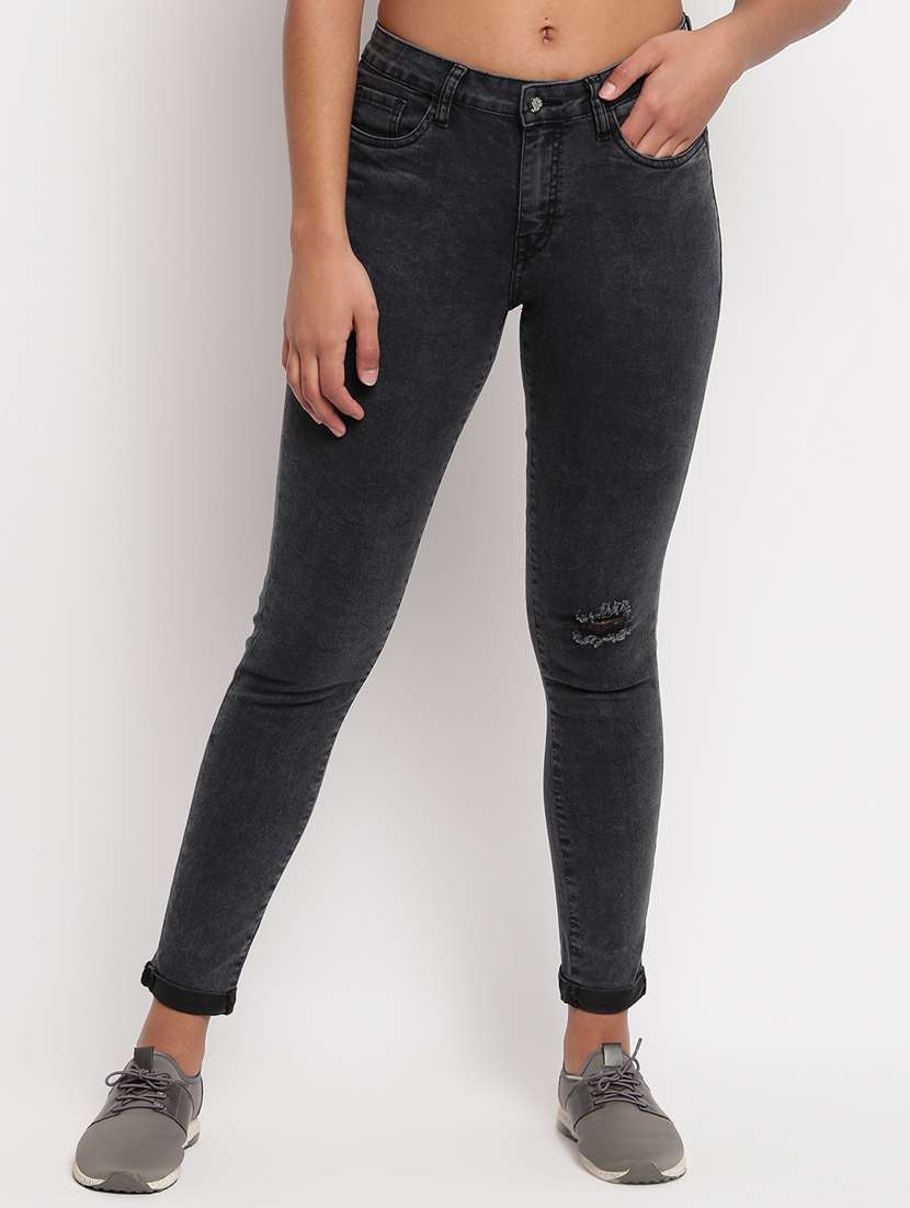 women's distress skinny fit jeans