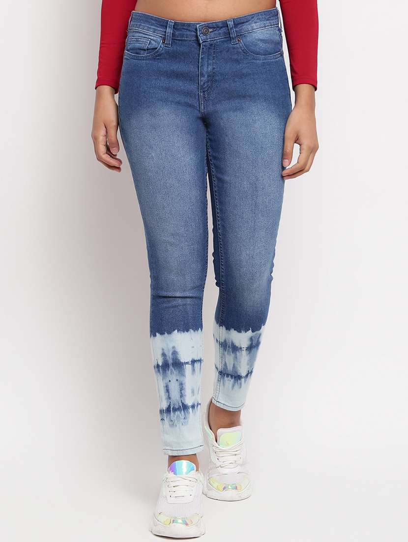 women's tie & dye slim fit jeans