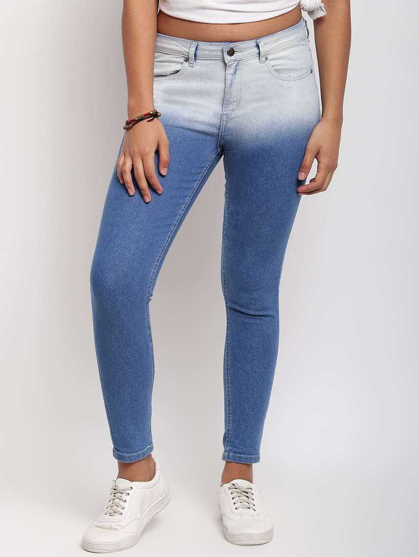 women's tie & dye slim fit jeans