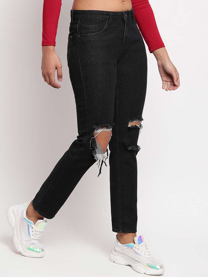 women's distress slim fit jeans - 17822453 -  Standard Image - 1
