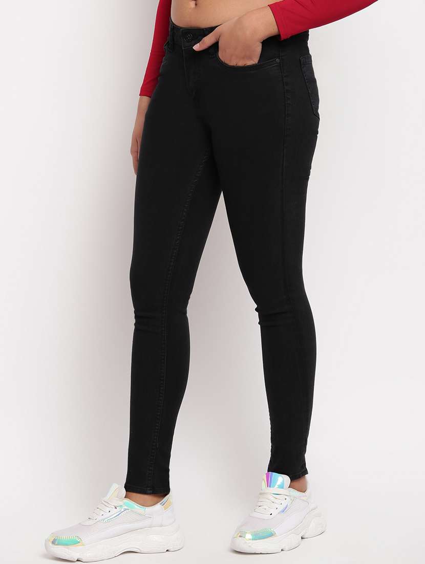 high rise solid jeans  - 17822460 -  Standard Image - 1