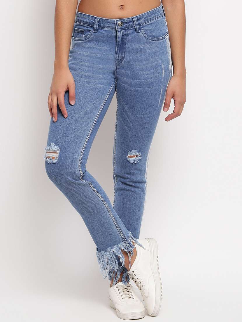 women's distress slim fit jeans