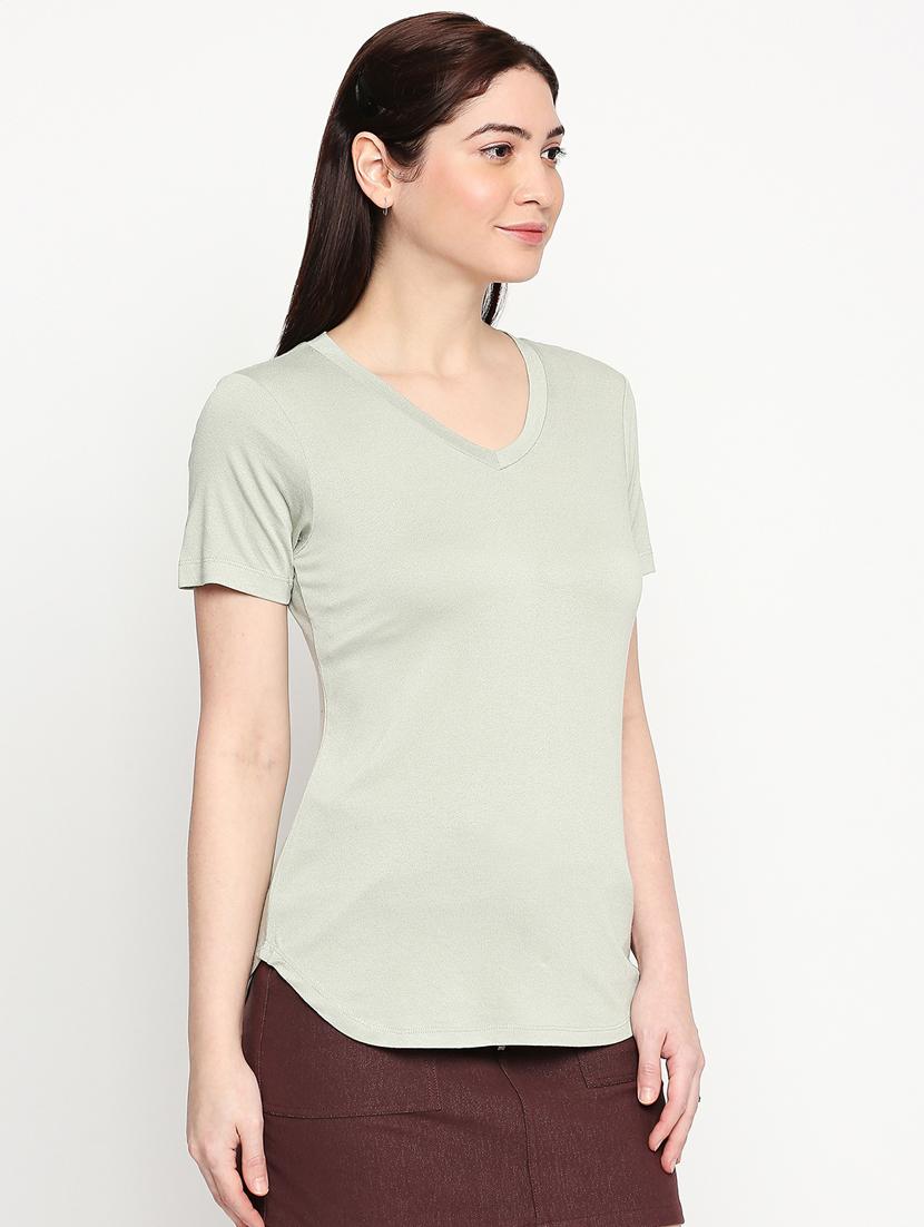 v neck solid t-shirt - 17822505 - Standard Image - 1