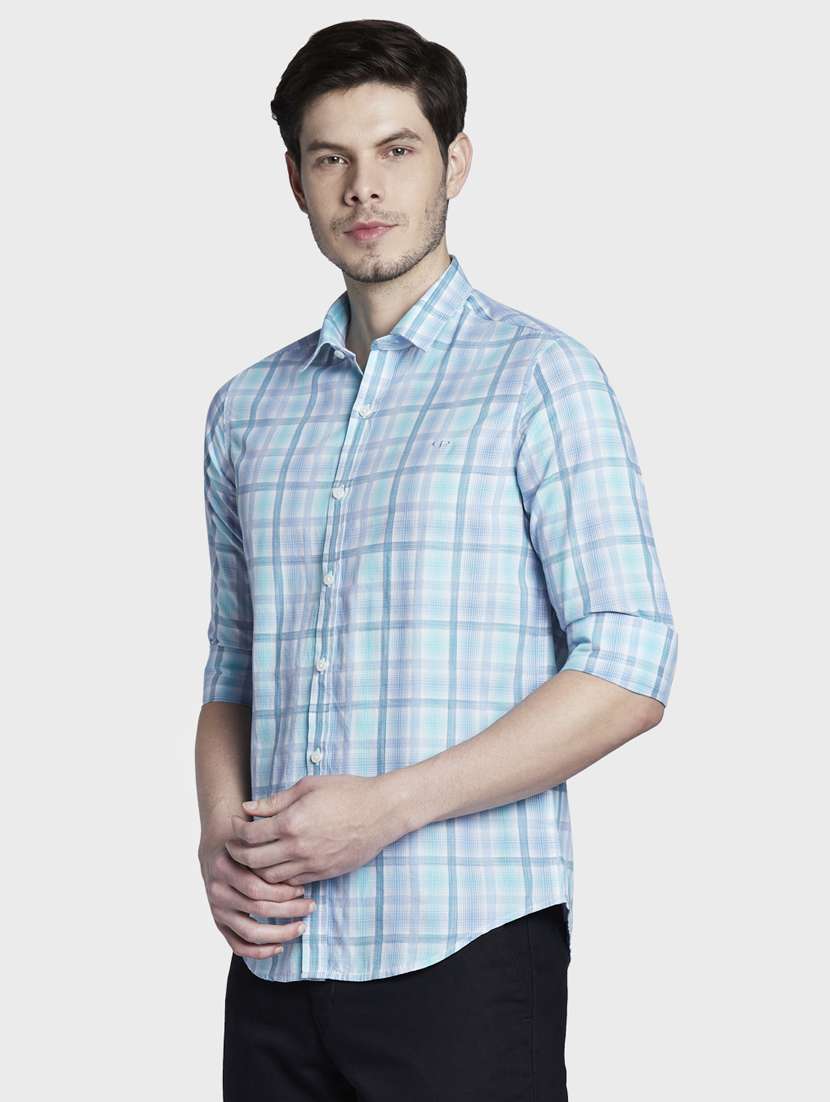 light blue checkered casual shirt - 17823000 -  Standard Image - 1