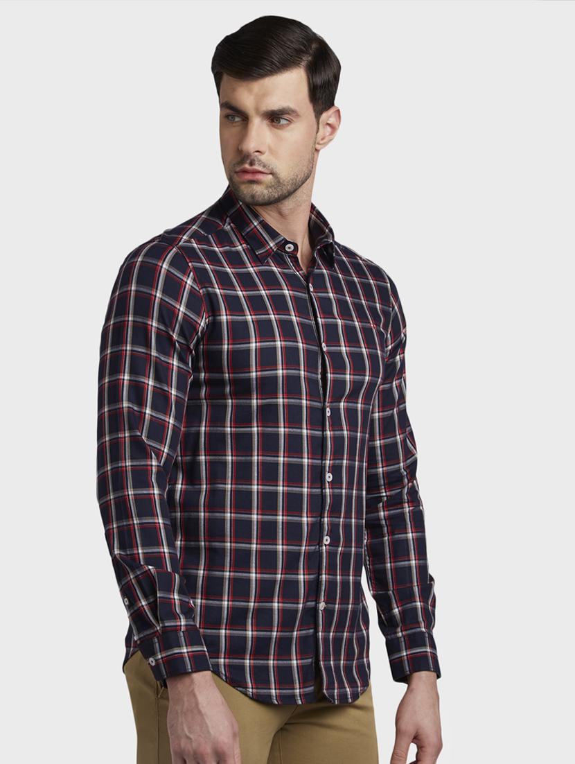dark blue checkered casual shirt - 17823014 -  Standard Image - 1