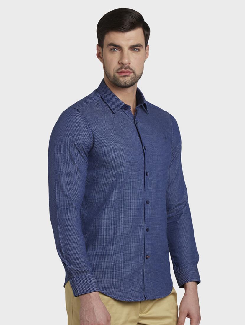 blue printed casual shirt - 17823016 - Standard Image - 1