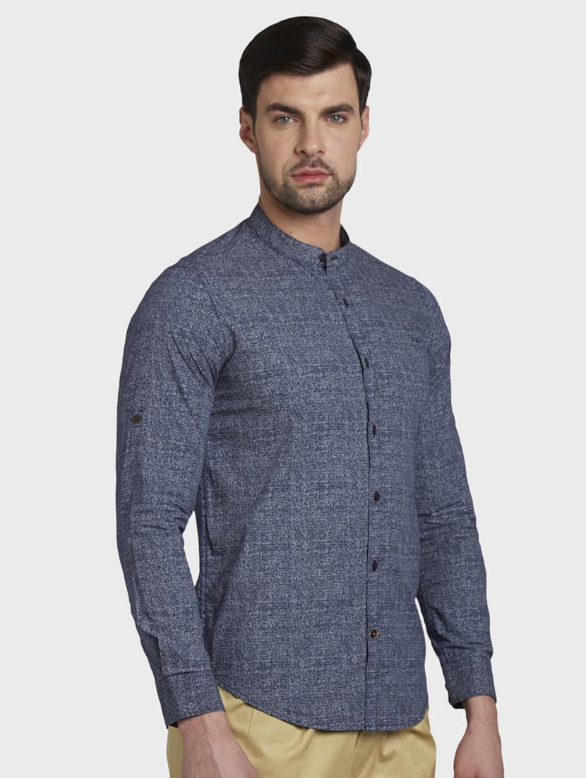 blue self design casual shirt - 17823021 -  Standard Image - 1