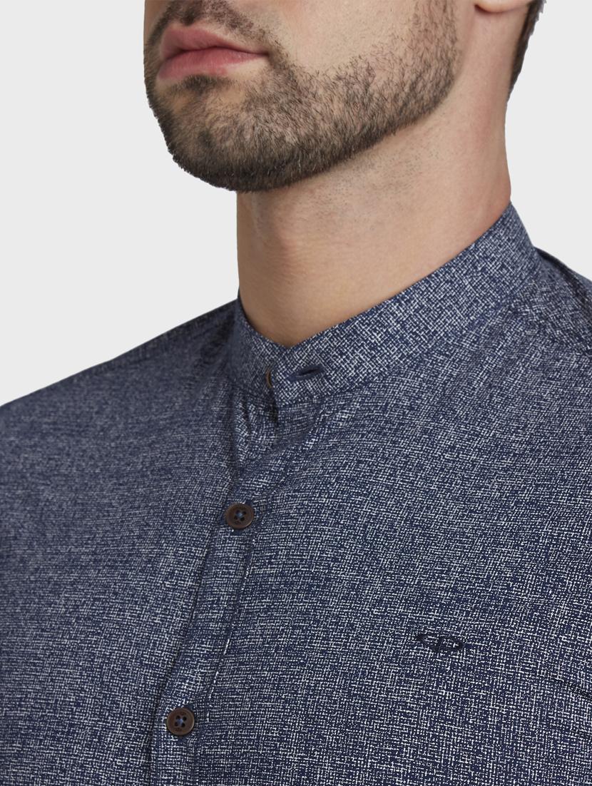 blue self design casual shirt - 17823021 - Standard Image - 4